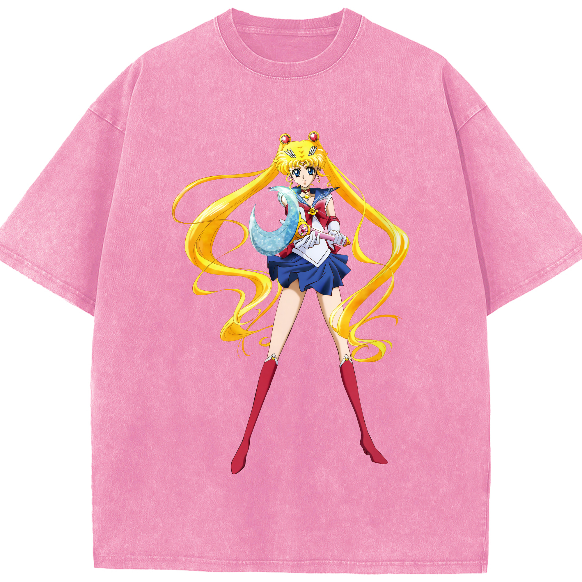 （画像用） 美少女戦士セーラームーン 月野 うさぎ つきの うさぎ Sailor Moon Tsukino Usagi 綿100% ヴィンテージ風 半袖Tシャツ（フロントプリント）